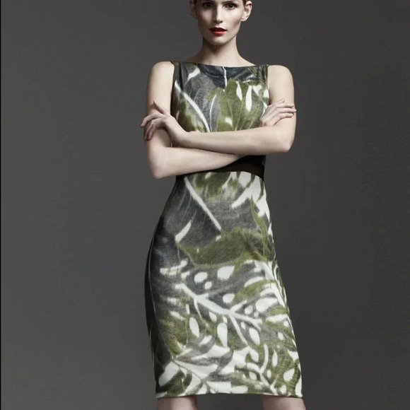 Giambattista Valli Leaf Print Linen Dress Size 40 XS - Picture 2 of 12